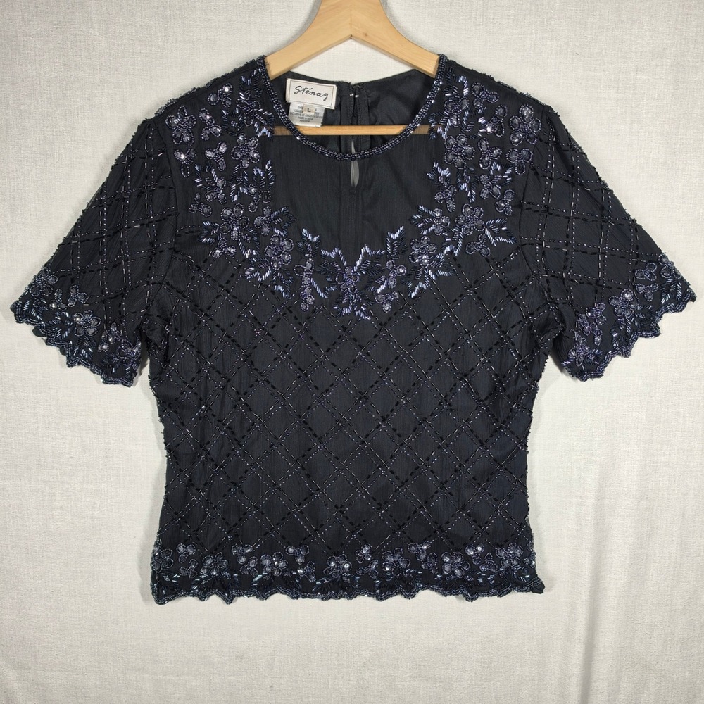 Vintage Stenay Beaded Blouse Womens Large Gatsby Evening Top
Dark Academic